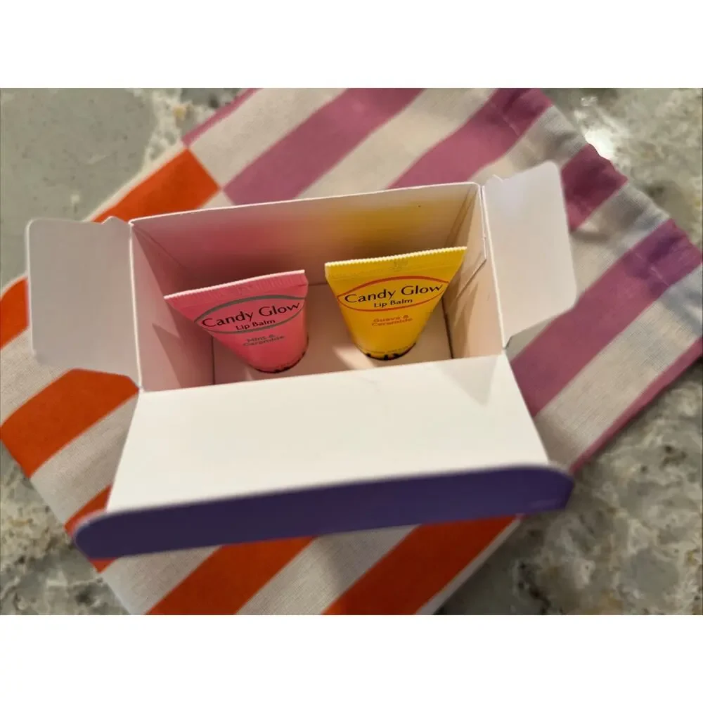 Olivia Umma Candy Glow Lip Balm Duo Guava & Mint NEW in Box .23 fl oz. Each
